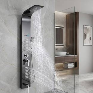 RUVEL Shower Panel - Wavera with Waterfall Shower, Massage Jet, 5 Water Functions With Top Rainfall Wa...
