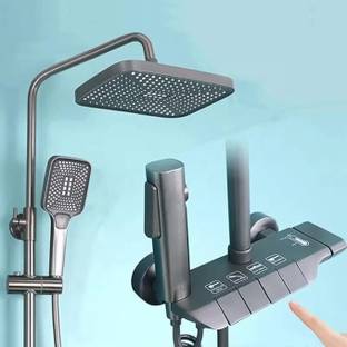 AGOEN 4-Button Control | Rainfall + Waterfall | Hand Shower | Jet Spray Thermostatic Shower Panel | Wall Mounted | Stainless Steel 304 Body