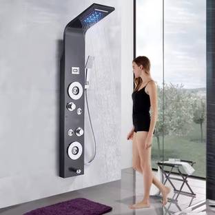Seaborn 4-in-1 Shower Panel Set with Rainfall, Waterfall, Jet, and Hand Shower Shower System, Shower Set Shower System