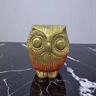 SJL Owl Statue for The Presence of Goddess Laxmi for Wealth&Guarding at Home,Office Decorative Showpiece  -  9 cm