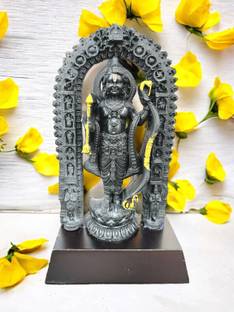 WARMINGO DE WARMINGO DE Ram Ji Murti Ayodhya Black Stone | Ram Lala Idol For Home or Office Decorative Showpiece  -  19 cm