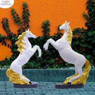 Flipkart Perfect Homes Running Horse Handcrafted Statue|Home Décor|Drawing |living Room|Marble Finish Decorative Showpiece  -  27 cm