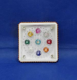 VSP VASTU SAMADHAN VSP VASTU SAMADHAN - 26 NAVGRAH POWER PLATE - ENHANCES Over All Positive Energy Decorative Showpiece  -  8 cm