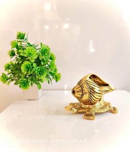 The Classic Treasure Kachua with Shank, Good Luck Tortoise Traditional Decorative Design Decorative Showpiece  -  8 cm