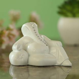 Craftam Ganesha Idol for Car Dashboard With Double Side Tape Decorative Showpiece  -  5 cm