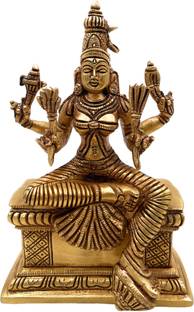 Bhunes Brass Goddess Rajrajeshvari Idols, Tripura Sundari Murti, Lalita Devi Decorative Showpiece  -  20 cm