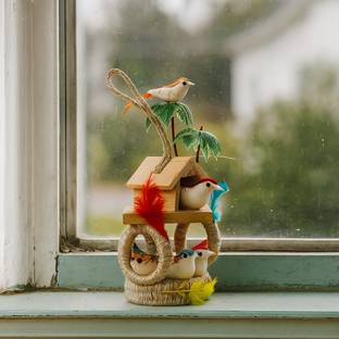 Oanik Artificial Bird Nest Hanging for Wall & Home Decor Rope Craft Decorative Showpiece  -  25 cm