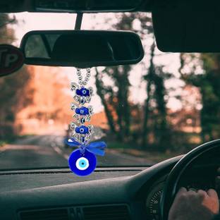 Divine Creations 3-Horse Evil Eye Wall Hanging to Enhance Vastu in Your Home and Workspace Decorative Showpiece  -  16 cm