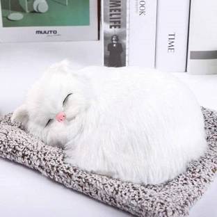 Hoodinter Car Dashboard Sleeping Cat Big Plush Toy Car Interior Decorative Soft Toy Decorative Showpiece  -  26 cm