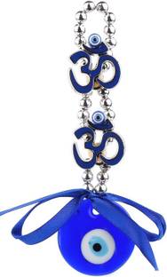 Jinagam 3 Om Evil Eye Wall Hanging – Ward off negativity with charming Evil Eye Om Decor Decorative Showpiece  -  20 cm