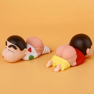 CHIPWOOD Squishy Butt Shinchan Set of 2 Action Figures | Crayon Shinchan for Car, Table Decorative Showpiece  -  10 cm