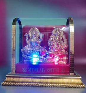 Skhomedecor Laxmi Ganesh statue with led light Decorative Showpiece  -  13 cm
