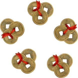 Vashoppee Vastu / Feng Shui / 15 Lucky Coin Set , Coins Decorative Showpiece  -  2.5 cm