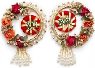 CTW Shubh Labh Door Hanging for Diwali Floral Wall Hangings for Home Decoration. डेकोरेटिव शोपीस  -  11 cm