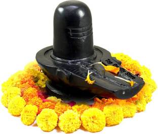 Best-Quality-Hub 2 INHC HEIGHT Black Marble Shivling shivalingam for Home Pooja Temple Decorative Showpiece  -  8 cm