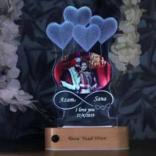ART ENTERPRISES 3D Personalized Photo Lamp | Perfect Valentine | Birthday | Anniversary Gift Decorative Showpiece  -  22 cm