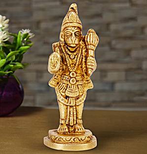 utsavicraft Brass Standing Pawanputra Hanuman Ji Idol Decorative Showpiece  -  8.5 cm