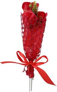 Delhi Gift House Red Rose With 1 White Teddy Bookey Decorative Showpiece  -  40 cm