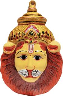 Epoojacart Narshima Swamy Face 8 inches - Narsingh Swamy Face - Hanging Narshima swamy face Decorative Showpiece  -  22 cm