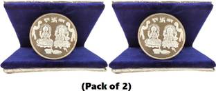 Enthirty Laxmi Ganesh silver plated coin with beautiful box / 20g (pack of 2) Decorative Showpiece  -  3 cm