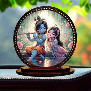 GiftzLane Lord Radhe Krishna ji Idol for car Dashboard & Home Decorative Showpiece  -  7.6 cm