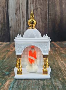 shinde exports Shirdi Sai baba temple for car dashboard stand 6 inches Decorative Showpiece  -  15 cm