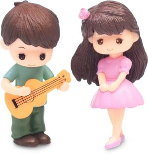 IDREAM Sweet Lovers Couple Figurines Miniature Craft With Fairy Garden - 2pcs/set Decorative Showpiece  -  5.1 cm