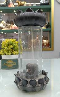 NIHARIKA HANDICRAFT Shivling GLASS Shiv ji Smoke Fountain With 10 Cones home-decor showpiece dol Decorative Showpiece  -  22 cm