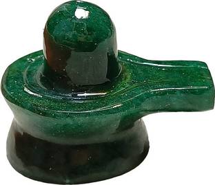Neelkanth 100% Natural Margaj Stone Shivling or Green Aventurine/Emerald Lingam 50-65 gms Decorative Showpiece  -  3.5 cm