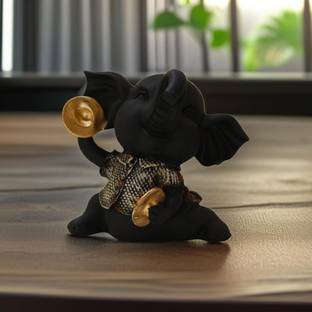 Miss Peach Handicrafted "Majestic Resin Elephant Showpiece: Graceful Guardian of Wisdom" Decorative Showpiece  -  17 cm