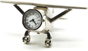 Nxz Digital Aeroplane Miniature Table Clock, Stylish Analog Desk Clocks & Paper Weight Decorative Showpiece  -  4 cm