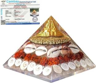 Yashvedacom Original Lakshmi pyramid crystal yantra labtested authorise decorative showpiece Decorative Showpiece  -  10 cm