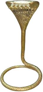 Benares Souvenirs Brass Panch Mukhi Snake for Shiva Linga Shesh Nag Panchami Kaal Sarp(314gm) Decorative Showpiece  -  20 cm