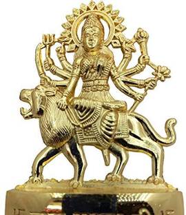 EliteTouch Metal Maa Durga Idol | Sherawali MATA Statue | Sacred Metal Decorative Showpiece  -  12 cm