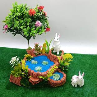 GoldFish Solutions RAKAKART-beautifully crafted GARDENPOND MINIATURE Decorative Showpiece  -  15 cm