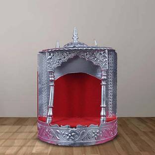 Jagyash Temple for Home 31 cm Religious Idol & Figurine Aluminium metal Silver colour Decorative Showpiece  -  31 cm