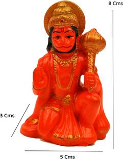 ServDharm Hanuman Statue for Gifting /Murti/ Idol Marble Finish (Polyresin, Clear) Decorative Showpiece  -  8 cm