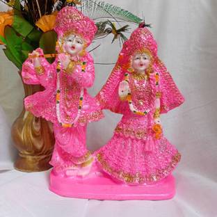 gopalji Iskcon Radha Krishna Standing Statue murti for home mandir and home decor Decorative Showpiece  -  18 cm