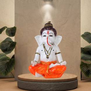 GW Creations Beautiful Lord Ganesha Idol| big ganesha statue for home|ganesh idols for home|ganesha statue for car|lord ganesha statue|big ganesha statue|ganesh murti|bal ganesha murti|lord ganesha murti|cute ganesha murti Decorative Showpiece  -  21 cm
