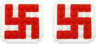 Plus Value Red Swastik Pyramid 2.5” Pair Vastu Remedies Decorative Showpiece  -  2.5 cm