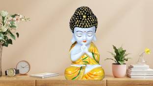 Beckonventure Handcrafted Religious Idols of Meditating Baby Monk laughing Buddha Statue big size For Home Decor|Meditating Monk Buddha Idols|decoration items for house|handicraft home decor|showpiece figurine |home decor Showpieces |table decorations items|Relaxing Buddha Statues in Religios Idols & Spiritual & Festive Decor |handicraft items| decorative items for room in Racks & Shelves |Statues|Statue gift|Buddha Statue for home|buddha statue big size|Buddha showpieces|Showpieces gift sets|Showpieces in home| Decorative Showpiece  -  20 cm