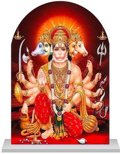 Niya Krafts Panchmukhi Hanuman Ji Car Showpiece Decorative Showpiece  -  8 cm