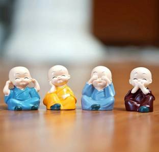 MANSU Baby Monk (Set of 4) Decorative Showpiece  -  4 cm