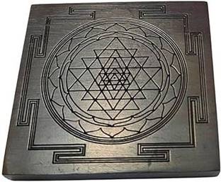 Sanwariya Handicraft Sanwariya Handicraft 100% Natural Karungali wood Sri Yantra (3 inch) for Pooja Decorative Showpiece  -  7.5 cm