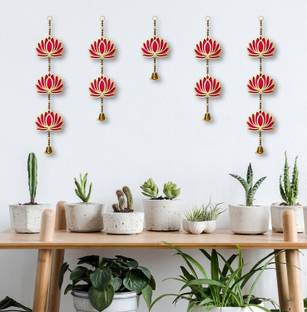 Sohibe Lotus Wall hanging Backdrop Decoration Festival Hangings (Pack of 5) Decorative Showpiece  -  40 cm