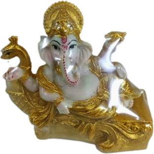 Ganpati Creations Lord Ganesha On A Peacock for Home Decor,Home Temple & Gifting Decorative Showpiece  -  15 cm