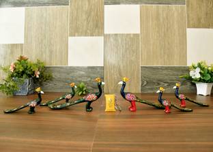 Ashamohar HandCrafted Set of 6 Showpiece Peacock For Decoration And Gift Purpose Decorative Showpiece  -  8 cm