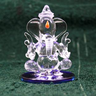 MINIDECOR Glass Handicraft Lord Ganesha Idols & Figurine Decorative Showpiece  -  7.5 cm