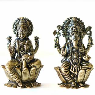 The Spiritual Living Laxmi Ganesh Idol | Murti Laxmi Ganesh | God Idol | God Idol For Home & Offices Decorative Showpiece  -  5.1 cm