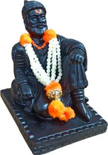 S A Gifts Chhatrapati Shivaji Maharaj Black Statue Maharashtra Freedom Warrior Shivaji Decorative Showpiece  -  9 cm